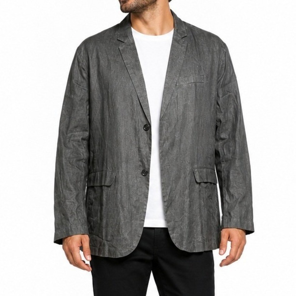 Five Four Senwood Blazer Mens 2XL Black Linen Lightweight Sport Coat Breathable